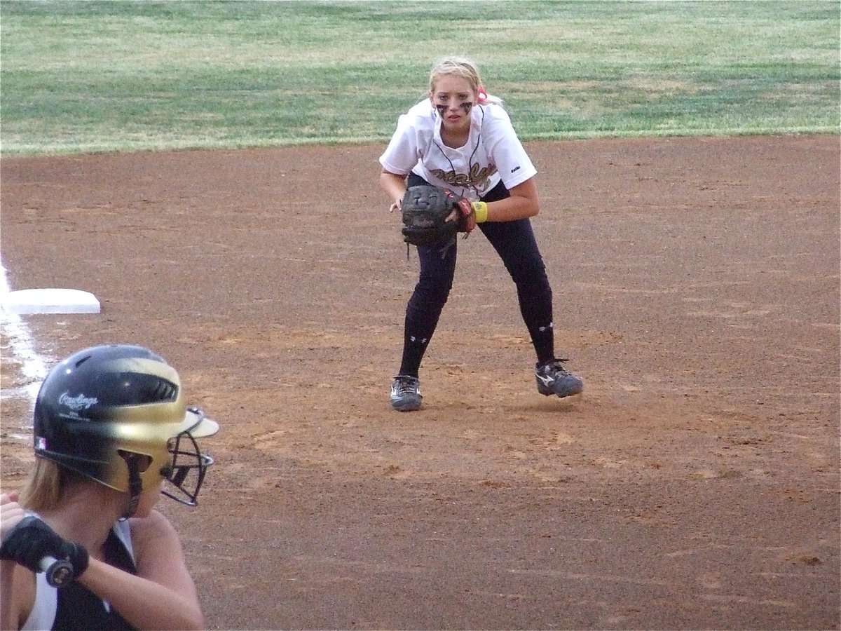 Image: Inching closer — Megan Richards and the Lady Gladiators inch one step closer to a regional quarterfinal title after surprising Meridian with a 4-1, game one win.