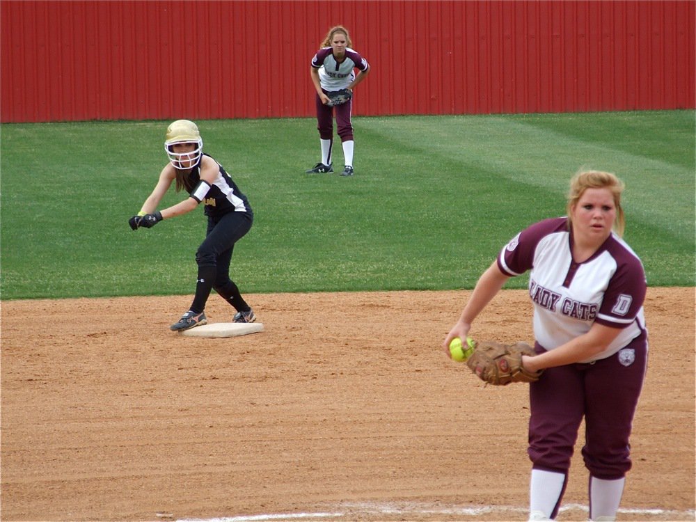 Image: Windham watches — Drew Windham is at the ready on second base.
