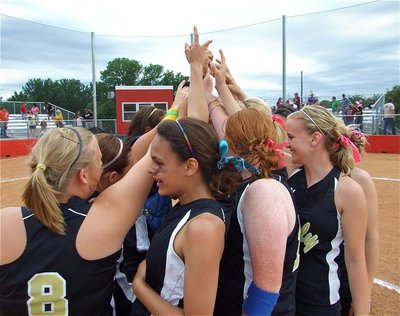 Image: We did it! — The Lady Gladiators get ready to take on Tolar next.