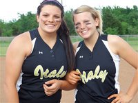 Image: Cori &amp; Casi — Sisters Cori and Cassi Jeffords did their part to help the Lady Gladiators overtake the Dawson Lady Bulldogs Friday in Dawson.