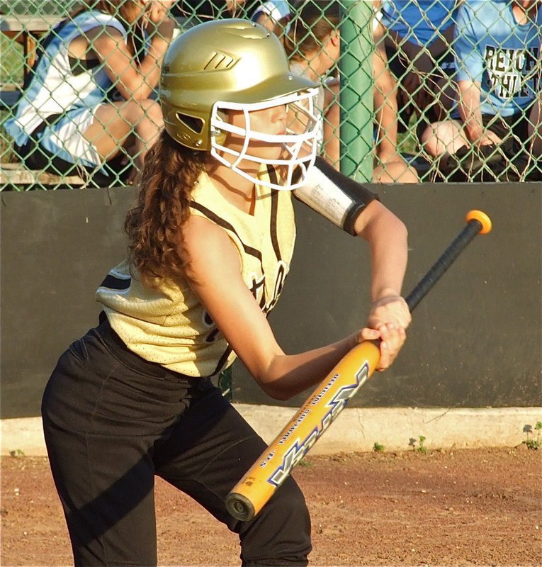 Image: Mata bunts — Paola Mata executes a bunt against Waco.