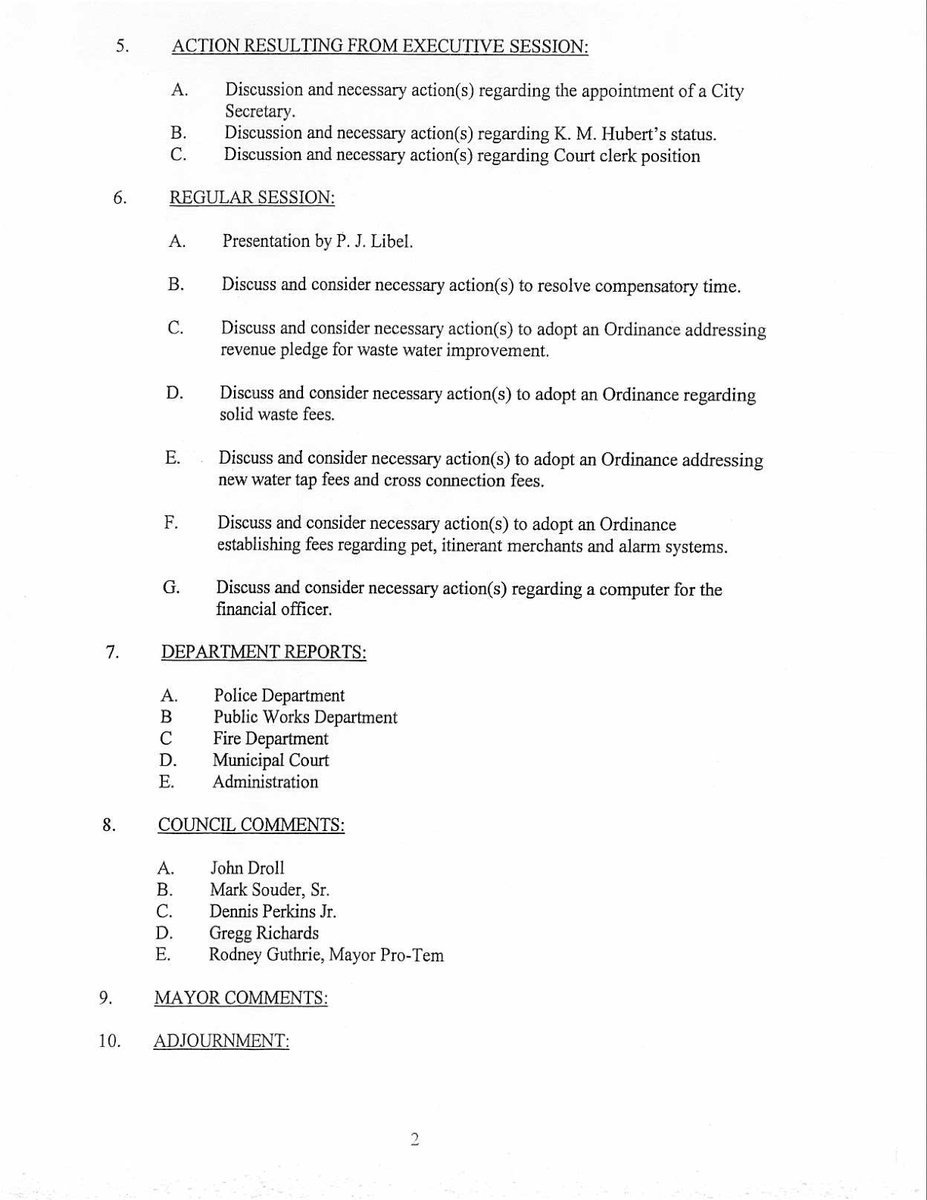 Image: Regular meeting page 2
