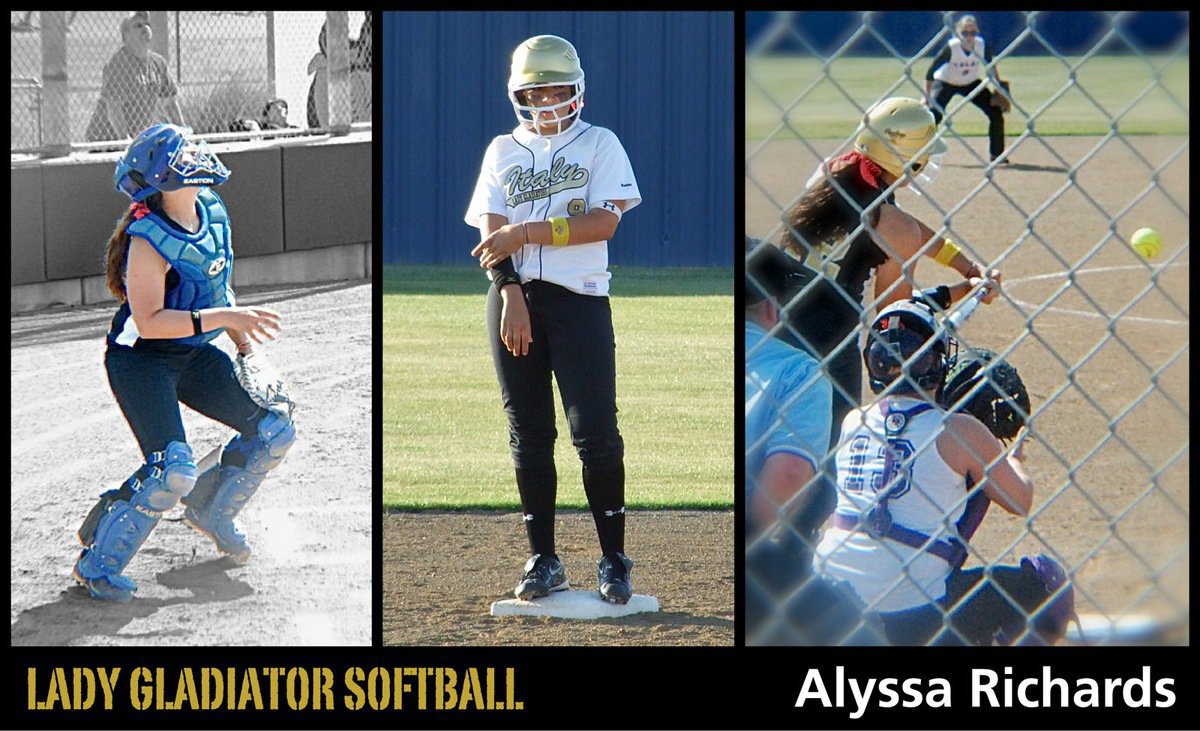 Image: Alyssa in action — Lady Gladiator catcher Alyssa Richards continues her superior play in the playoffs and has been a big part of the team’s four straight wins in the playoffs, 3 of which were decided by only 1-point.