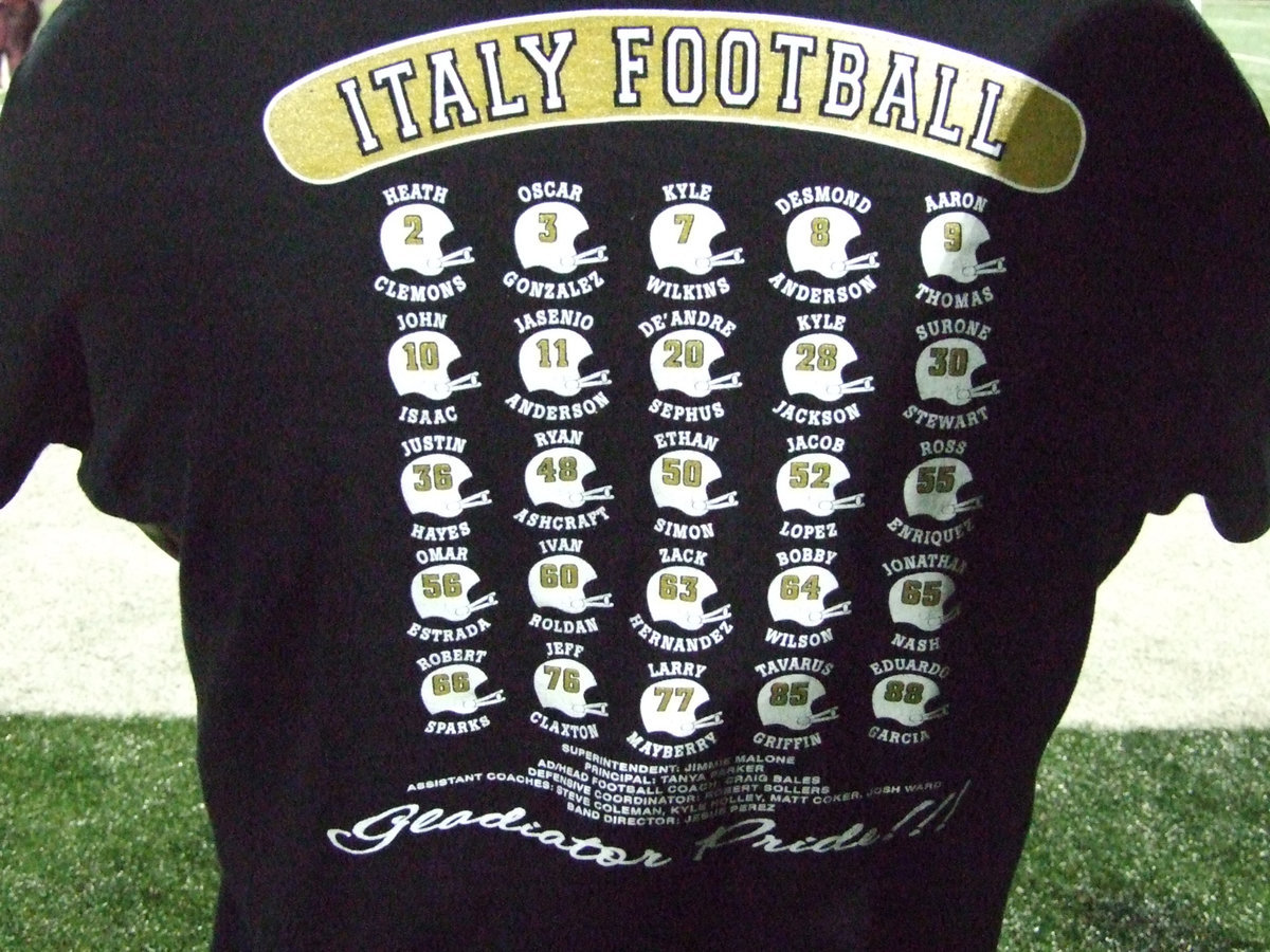 Image: Playoff T-shirt — Kelton Bales takes a moment to show off his Playoff shirt.