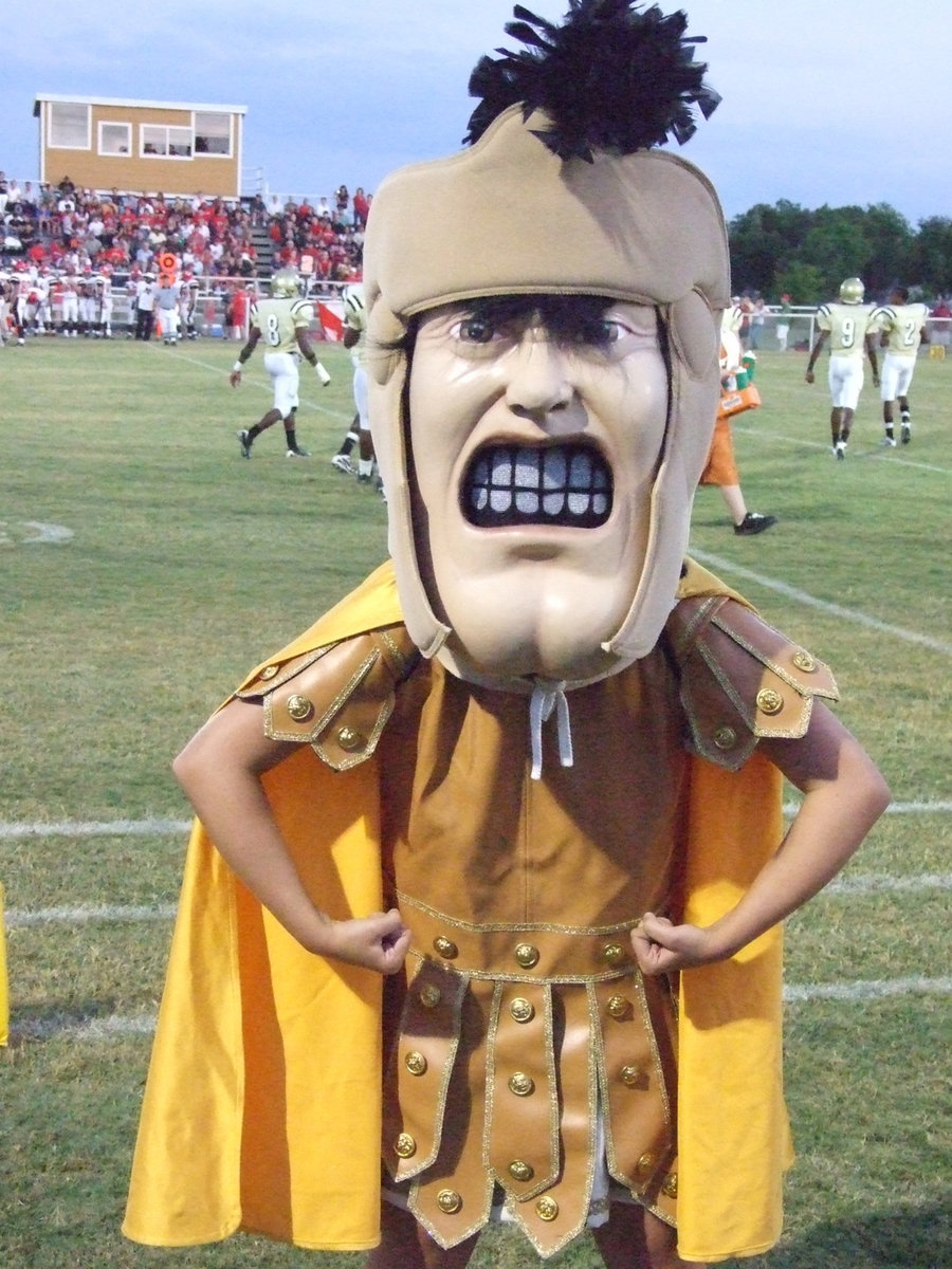 Image: Gladiator Strong — Gladiator mascot, Bianca Evans, takes time to flex.