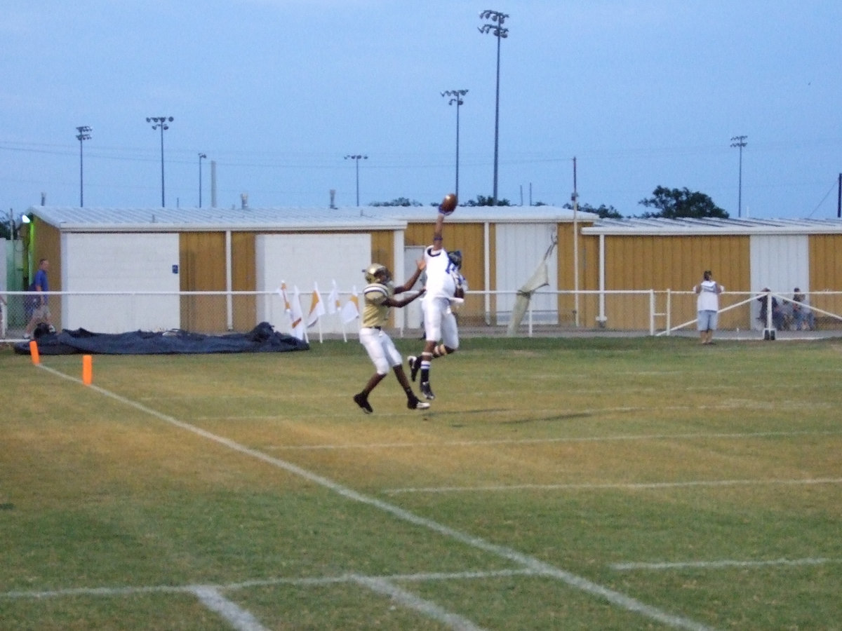 Image: Pirate steals the ball — With one big jump, a Chilton Pirate deflects the pass right out of the air.