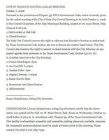 Image: Called meeting agenda 10/07/2008 — In a called meeting, Italy’s city council will interview Connie Mondragon, Joe Gambill, Jocelyn Cofer, Angela Cleversy and Susan Harris for the city secretary position.