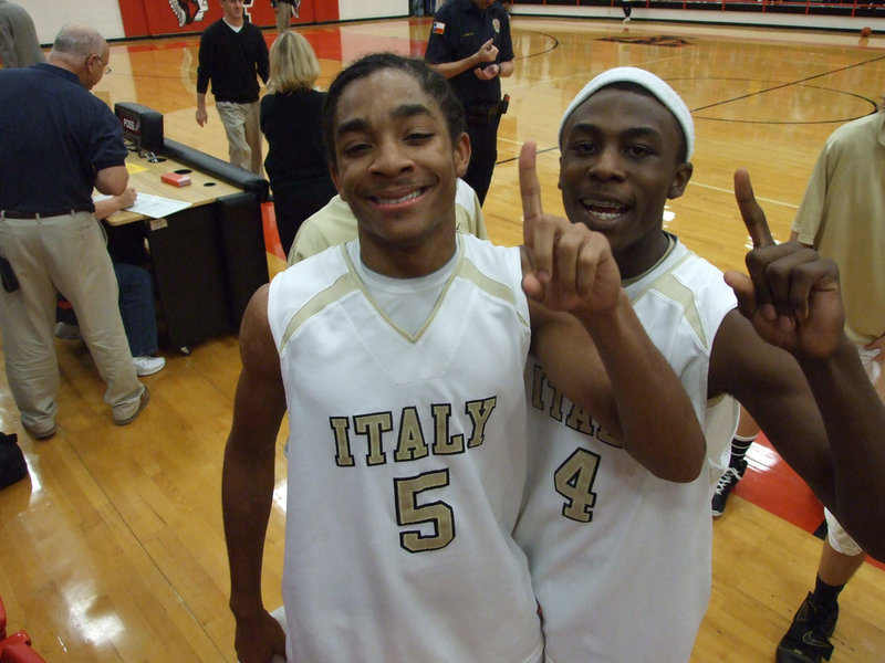 Image: D-Man & DJ — Dontavious Clemons and Diamond Rogers are members of the Italy Gladiator Varsity basketball team. They will travel to Abilene to play for Regional semi-finals against Lindsay High School.