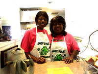 Image: Shermalita and Matilda — Shermalita Alexander Watson and Matilda Jerry Williams co-owners of “Just Fish”.