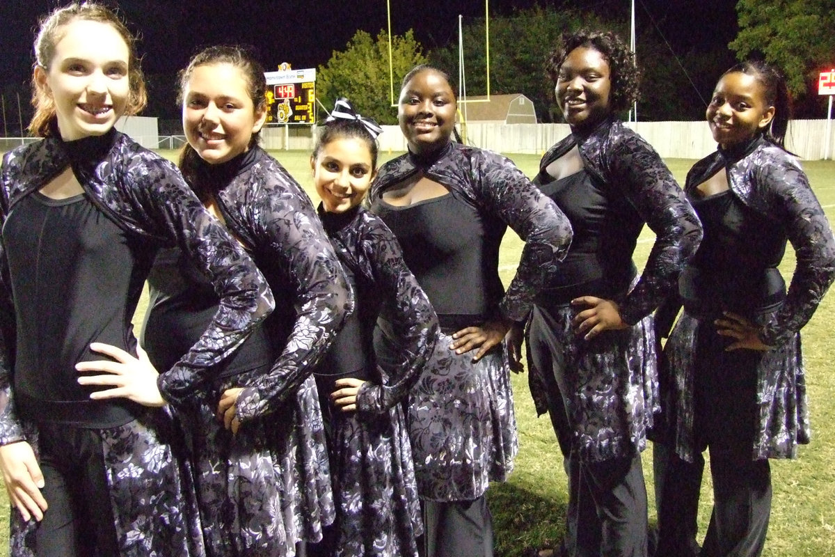 Image: IHS flag corps — (L-R)Melissa, Nikki, Yesenia, Shanta, Jimesha and Jaleecia.