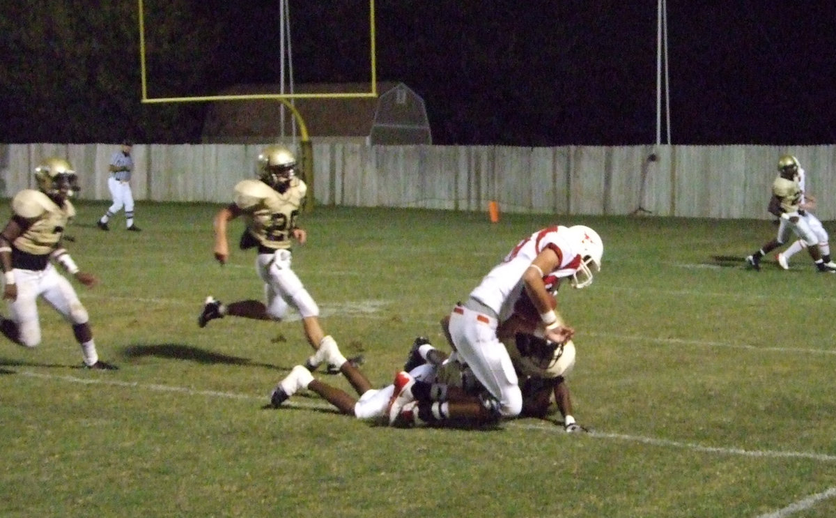 Image: It takes two — It takes two Longhorns to bring down one Gladiator.