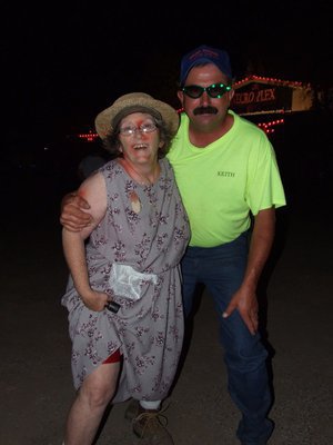 Image: Welcome to Necroplex — Karen Mathiowetz and Keith Helms welcoming the crowds.