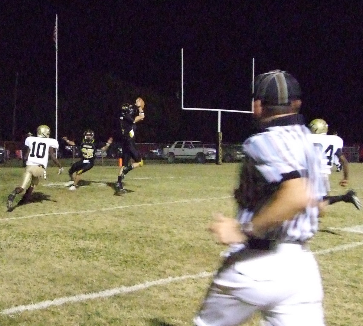 Image: Bulldog intercepts — Dawson’s #4 Nick Warren intercepts pass intended for John Isaac.
