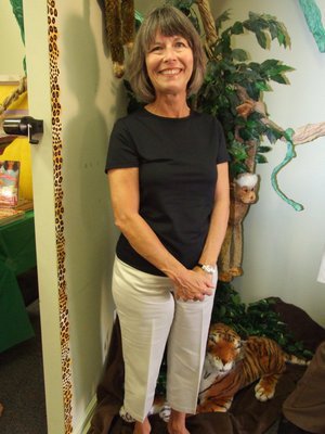 Image: Carolyn Maevers, principal — Carolyn Maevers, very pleased with the turn out for the book fair.