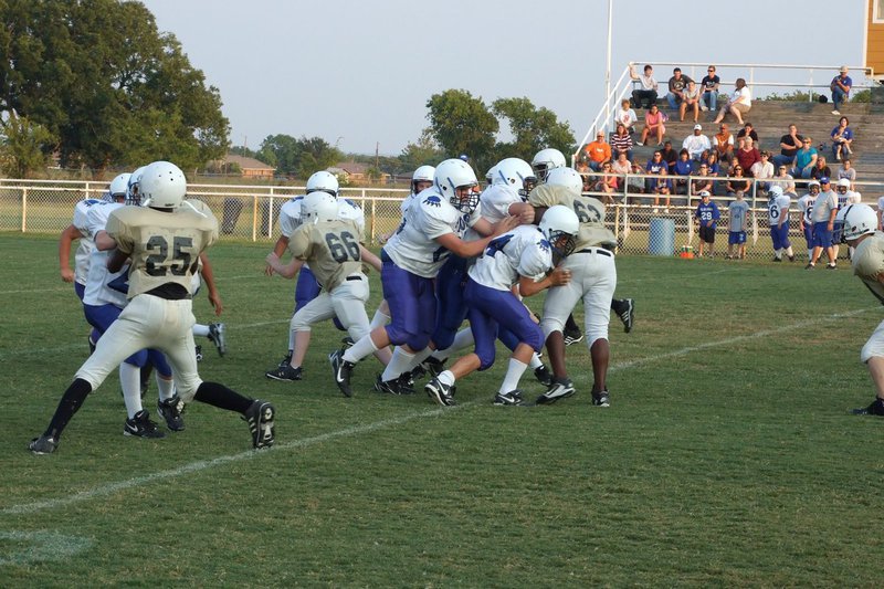 Image: “Bearly” moving the ball — Italy defense stops Frost’s offense.