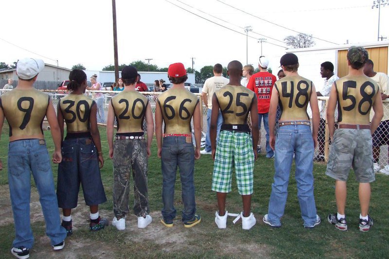 Image: ITALY PRIDE is back — Each of these young men chose a Varsity player to display upon their back.