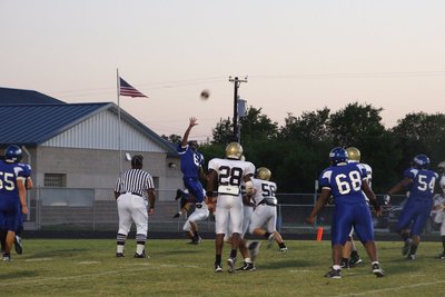 Image: Up for the play — Chilton tries to block our field goal.