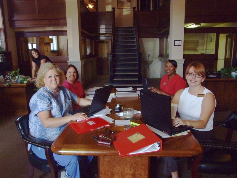 Image: Nursing staff — Susan Hall (RN), Monica Morris (LVN), Carolyn Sheffield (LVN) and Brandi Stanczak (RN).