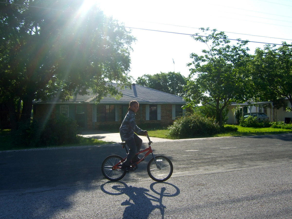 Image: Sam is already putting his bike to a good use!