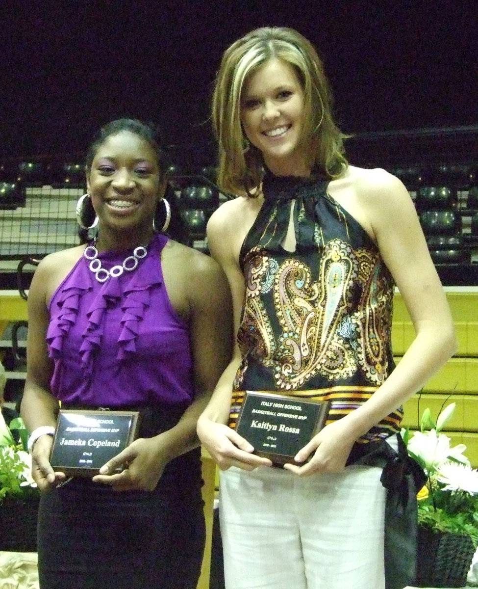 Image: Basketball MVP’s Jamesha Copeland and Kaitlyn Rossa.