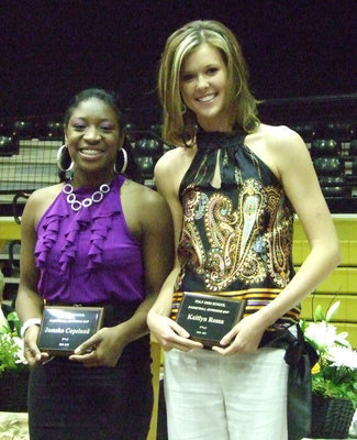 Image: Basketball MVP’s Jamesha Copeland and Kaitlyn Rossa.