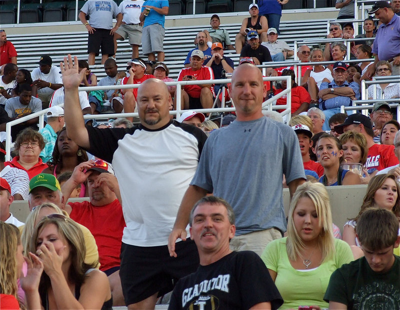 Image: Also on hand to support Jasenio Anderson during the Victory Bowl are Italy Gladiators’ head football coach, Craig Bales, and defensive coordinator, Jeff Richters.