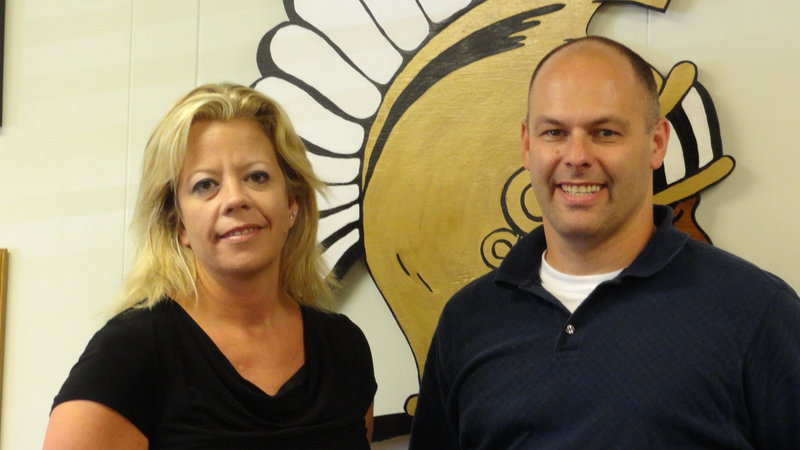 Image: Sharon Davis, new Italy High School counselor, and Lee Joffre, junior high/high school principal