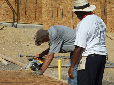 Image: Construction work has experts on the job donating their time.
