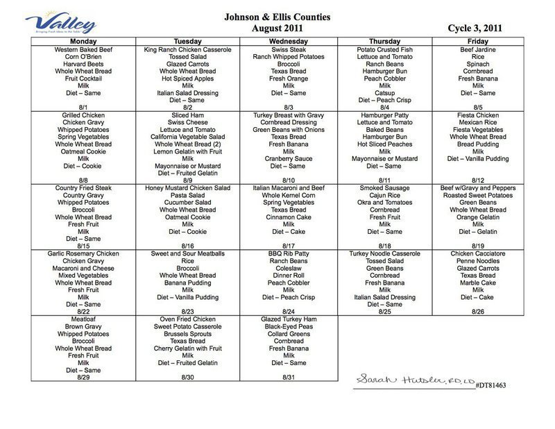 Image: August 2011 Menu