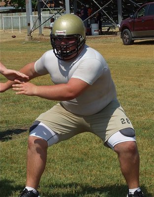 Image: Hank Seabolt controls the gap on defense.