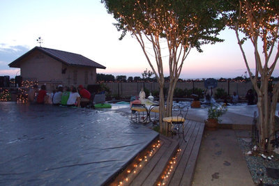 Image: The Lewis family had the trees decorated with lights and plenty of activities to entertain the students of Italy High School.