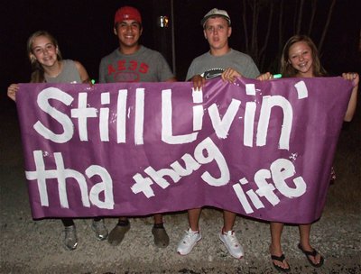 Image: Kelsey Nelson, Omar Estrada, Bailey Walton and Bailey Eubank try to give Brandon something to smile about.