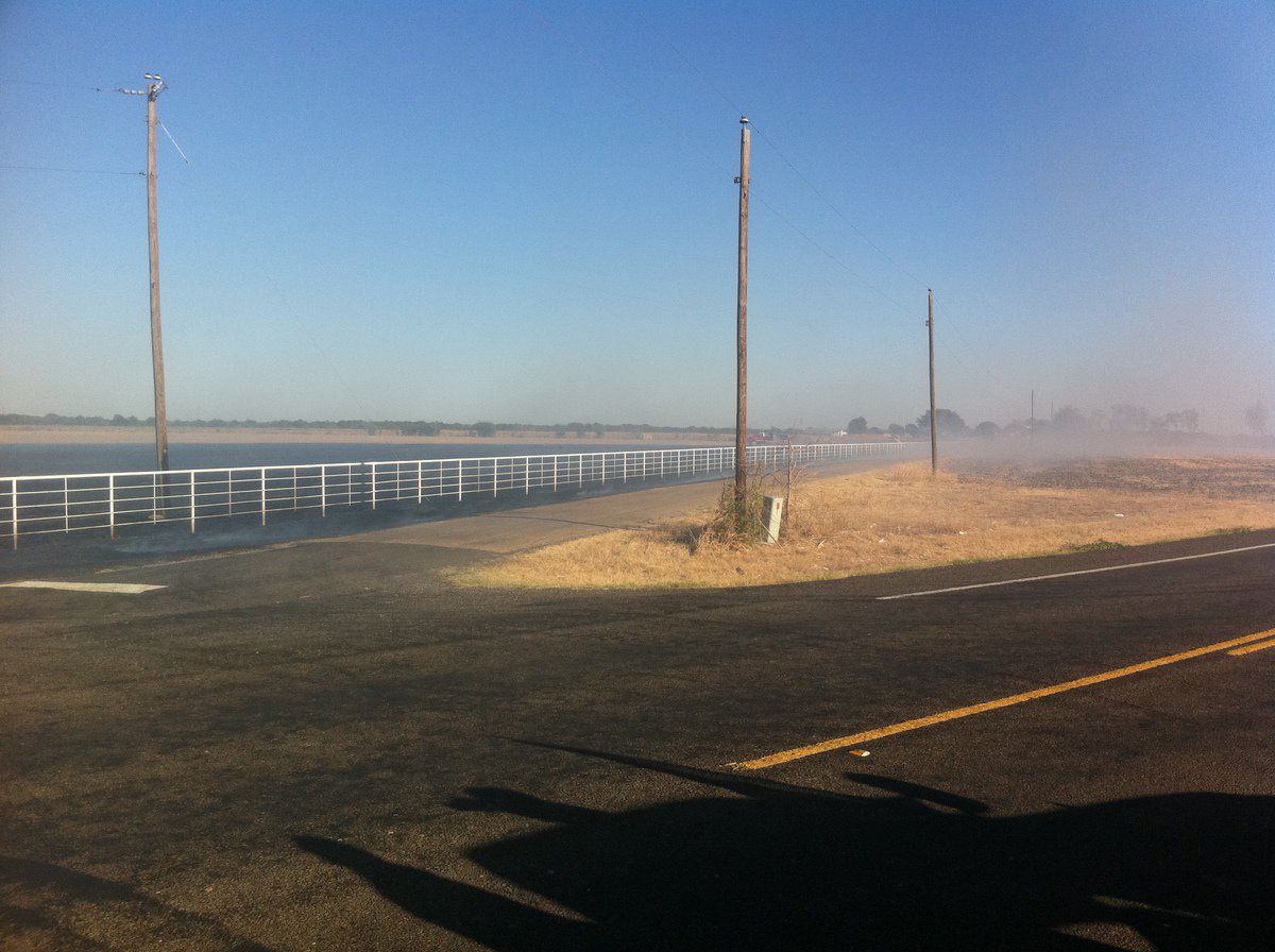 Image: The smoke began to clear as fire crews get a handle on the situation.