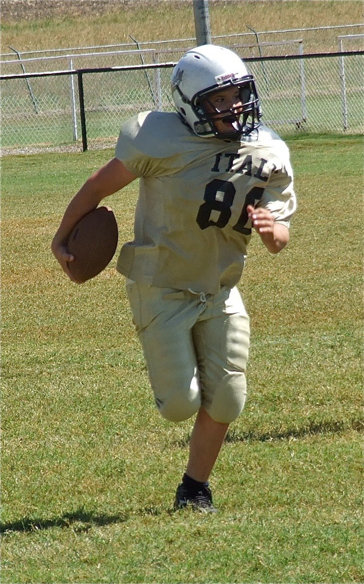 Image: Isaac Salcido is not done yet and rumbles for another touchdown.