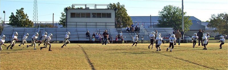 Image: The IYAA C-Team Gladiators kickoff to Dawson on Saturday, November 5, 2011.
