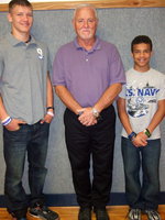 Image: Eric Evans, Mike Trussell and Jaquay Brown. Mike Trussell is the band director at Milford ISD and is very proud of Eric and Jaquay participating in the Honor Call.