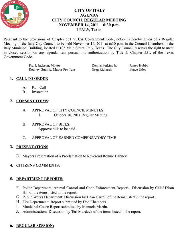 Image: Agenda – page 1