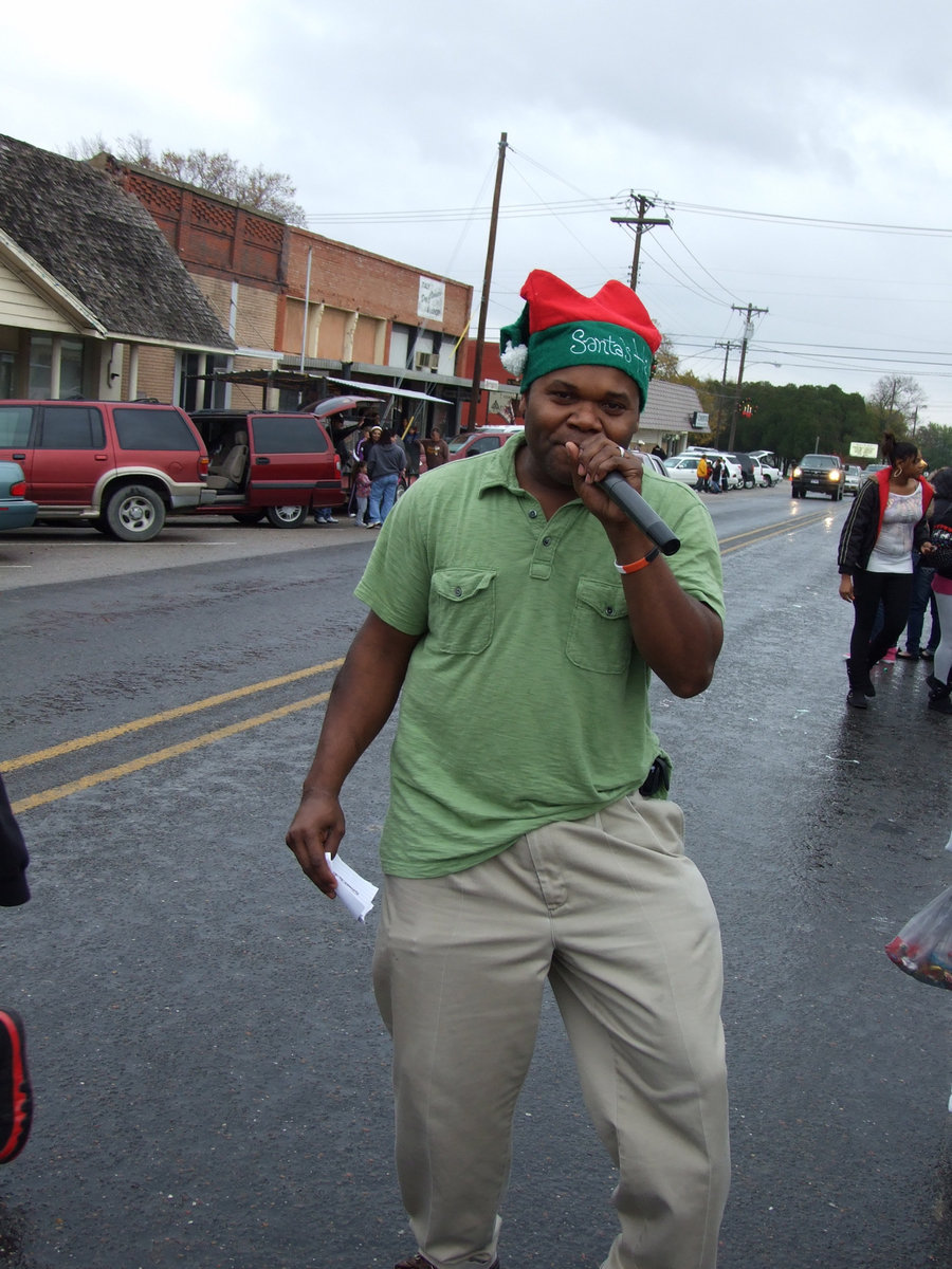 Image: Emcee Bryant Cochran announces all of our guests and floats during the Annual Italy Christmas Parade.