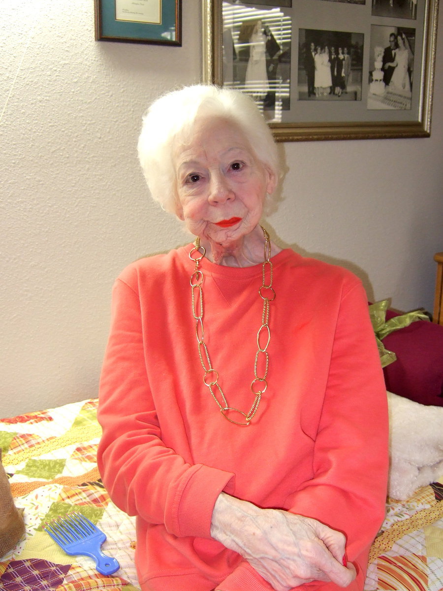 Image: Birthday girl Margie Saunders.