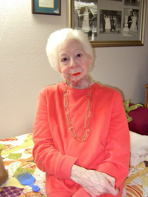 Image: Birthday girl Margie Saunders.