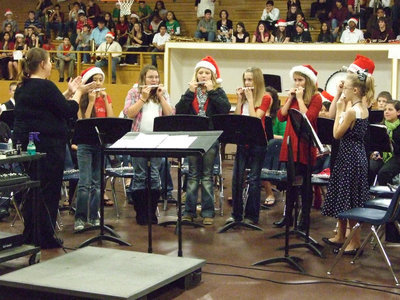 Image: Assistant Director, Erica Miller, explained the flautists can change the notes depending how their mouth is shaped.