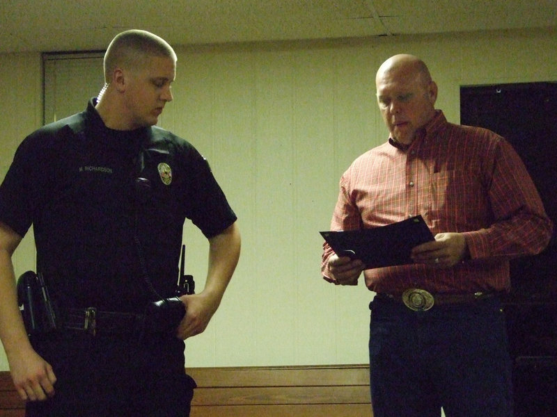 Image: Officer Mike Richards received a police commendation for dedication and commitment to Italy Police Department.