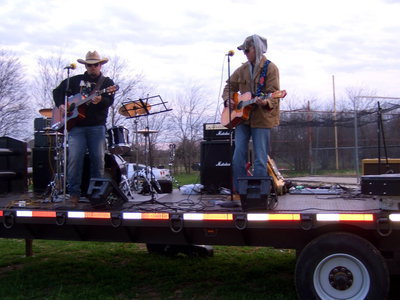 Image: The show must go on. 
    (L-R) David Harness, Jason Herrin