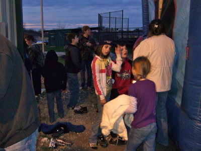 Image: Even the kids were out to show support for their neighbors.