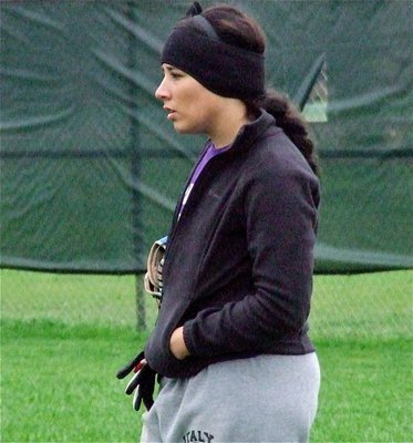 Image: The district’s Catcher-Of-The-Year in 2011, junior Lady Gladiator Alyssa Richards is ready to take on any opponent.