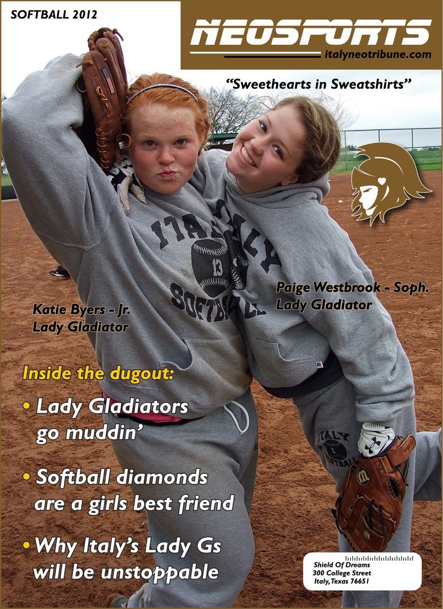 Image: Sweethearts in Sweatshirts, Katie Byers and Paige Westbrook had fun in the mud during practice.