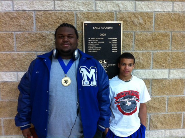 Image: Alan Singleton and Jaquay Brown at the Regional Powerlifting Meet.