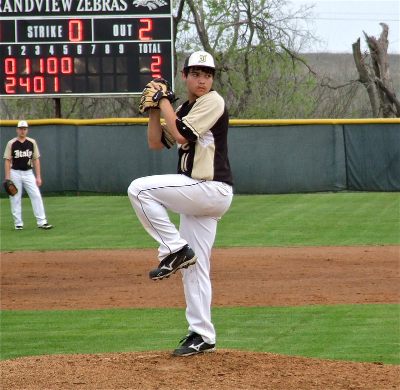 Image: Tyler Anderson on the mound for Italy’s JV squad.