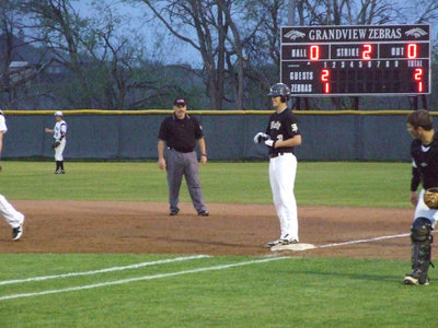 Image: Jase Holden stands proud on first.