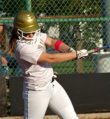 Image: Freshman Jaclynn Lewis was productive swinging the bat against Maypearl.